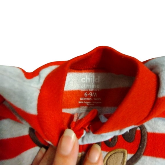 Unisex Adorable Child of Mine by Carter's one piece Christmas reindeer pajamas - Picture 5 of 5